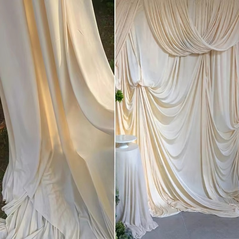 Curtain Curtain - Tecido de Seda Leite Branco Estilo