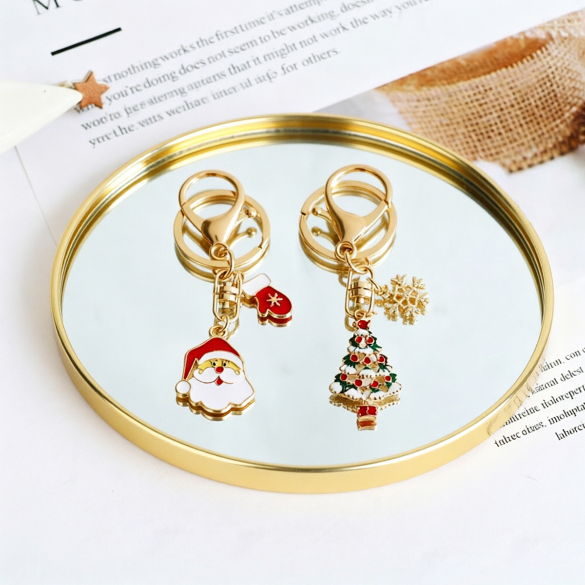 Bandeja Redonda Dourada com Es - Decorative Mirror avaliação e preço