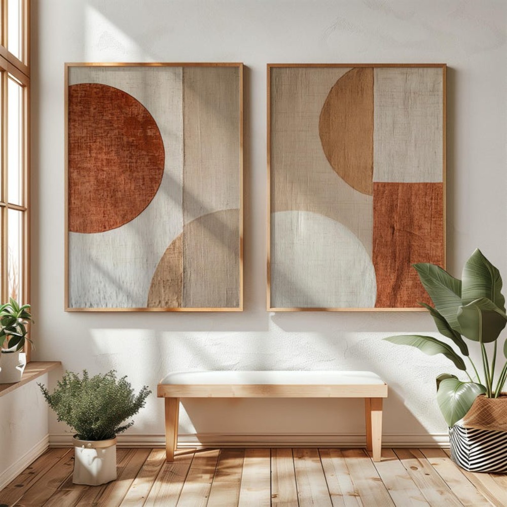 Conjunto de 2 Quadros em Tela  - Abstract Canvas Set avaliação e preço