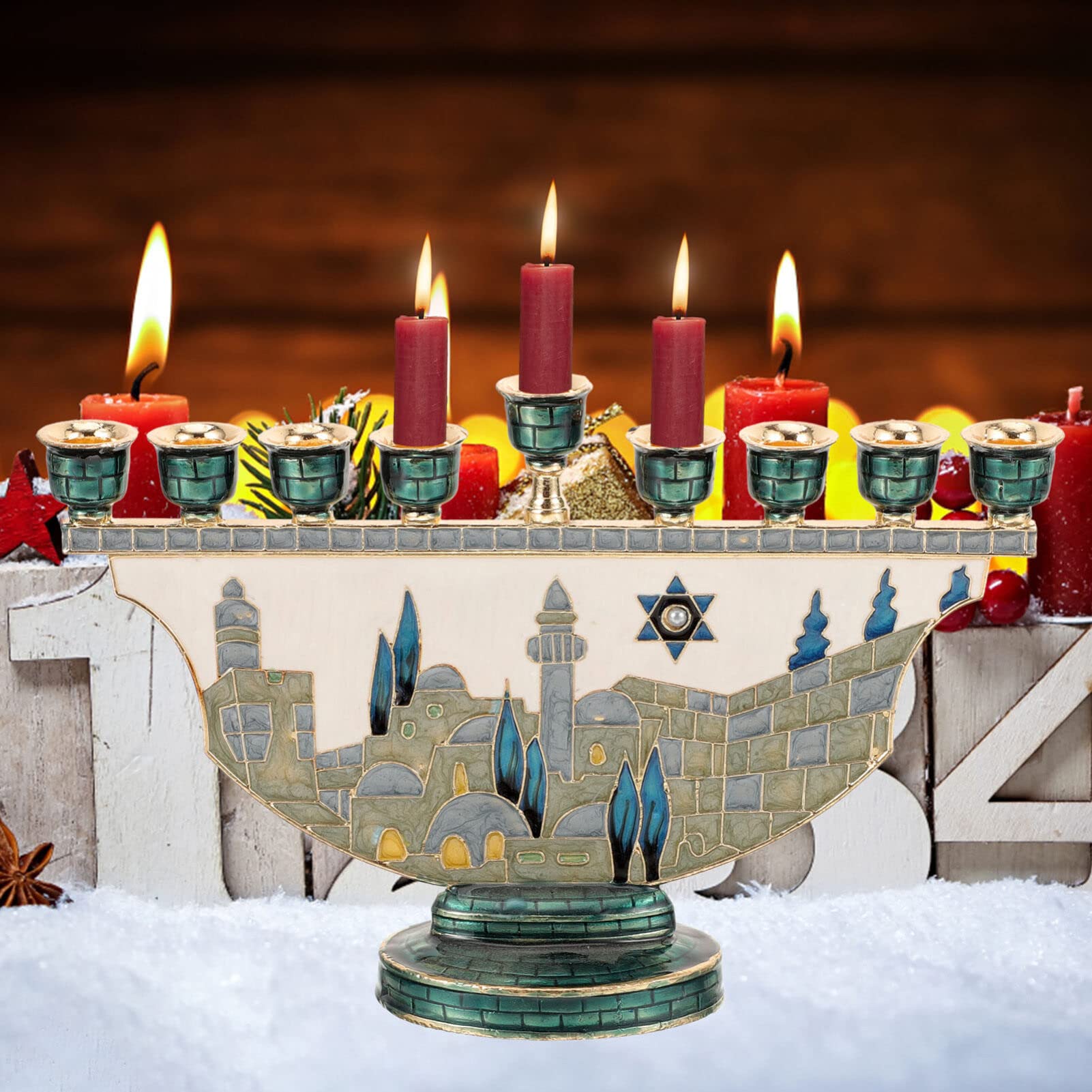 Candelabro Menorá de Hanukkah  - Candle Holder Decor avaliação e preço